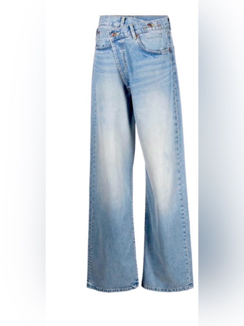 R13 Light Wash Wide Leg Jeans